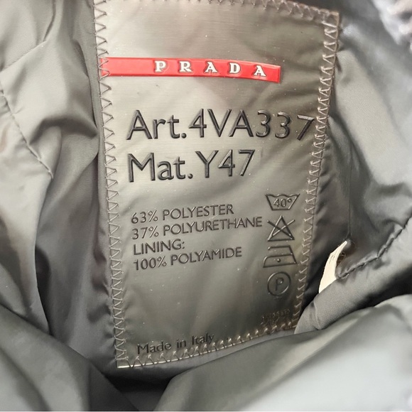 Prada 90s archive black tech fabric gray trim small multi pocket crossbody bag - Picture 6 of 9